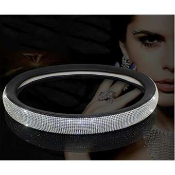 Bling Rhinestones Steering Wheel Cover for Girls