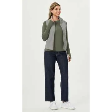 ODODOS Women's Modal Soft Long Sleeve T-Shirt with Thumb Holes, Crew Neck, Fitted Pullover for Casual & Layering, Dark Sage, Large