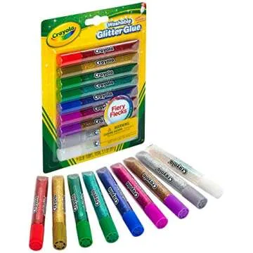 Crayola Washable Glitter Glue in Assorted Colors - 9 Pack