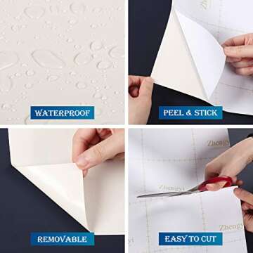 FunStick Thick Off White Wallpaper Peel and Stick for Bedroom Kitchen Cabinets Matte White Contact Paper Waterproof Self Adhesive White Wall Paper Sticker Pull and Stick for Walls Shelves 15.8"x78.8"