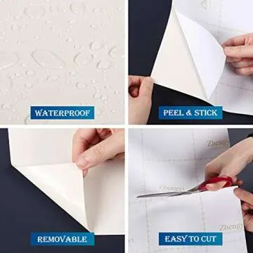 FunStick Thick Off White Wallpaper Peel and Stick for Bedroom Kitchen Cabinets Matte White Contact Paper Waterproof Self Adhesive White Wall Paper Sticker Pull and Stick for Walls Shelves 15.8"x78.8"