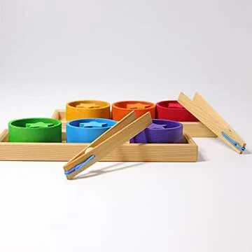 Grimm's Rainbow Bowls Shape Sorting Set for Kids