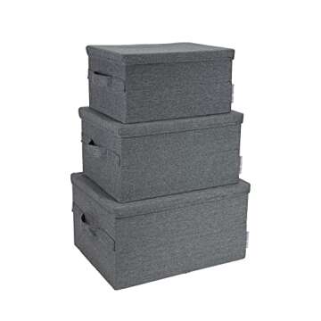 Bigso Foldable Polyester Storage Box with Lid - 10.2"x13.8"