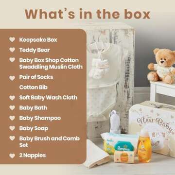 Baby Box Shop Unisex - 12 pcs Neutral Baby Essentials - Baby Gift Hampers, Gender Neutral Baby Gift ...
