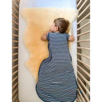 Woolino Toddler Sleeping Bag, 4 Season Merino Wool Baby Sleep Bag or Sack, 2-4 Years, Navy Blue