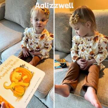 Aalizzwell 9-12 Months Baby Girl Fall Clothes Infant Floral Tunic Tops Winter Outfit Spring Autumn Boutique Clothing Brown Khaki