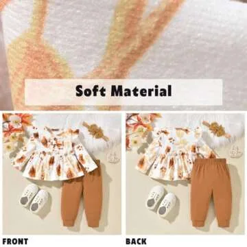 Aalizzwell 9-12 Months Baby Girl Fall Clothes Infant Floral Tunic Tops Winter Outfit Spring Autumn Boutique Clothing Brown Khaki