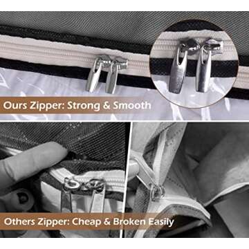 SLEEPING LAMB 120L Extra Large Blanket Storage Bags with Reinforced Handles and Clear Window