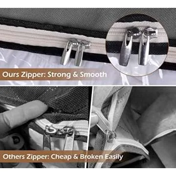 SLEEPING LAMB 120L Extra Large Blanket Storage Bags with Reinforced Handles and Clear Window