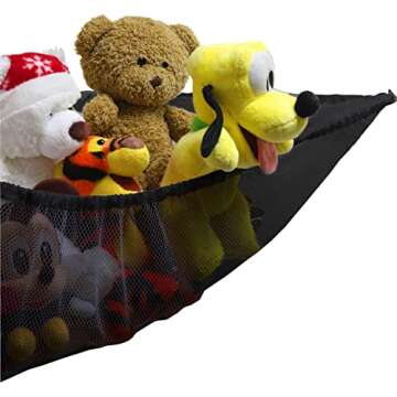 Simple Houseware 2 PK - Stuffed Animals Jumbo Toy Storage Hammock, Black