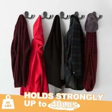 Durable Double Prong Wall Hooks for Home Organization