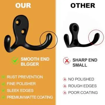 Durable Double Prong Wall Hooks for Home Organization