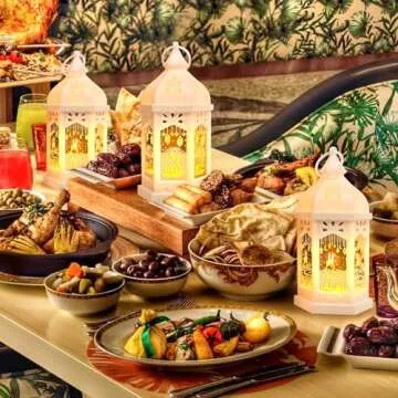 Qoyntuer Ramadan Lantern Lights 2pcs for Home Decor