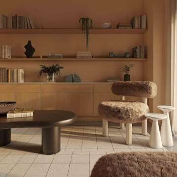 Tov Furniture Carmel Dark Taupe Vegan Shearling Accent Chair