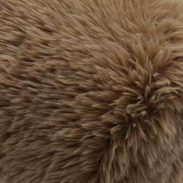 Tov Furniture Carmel Dark Taupe Vegan Shearling Accent Chair