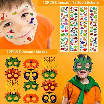 RichSmile 230PCS Dinosaur Party Favors - Dino Themed Supplies & Gifts