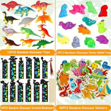 RichSmile 230PCS Dinosaur Party Favors for Kids Birthday