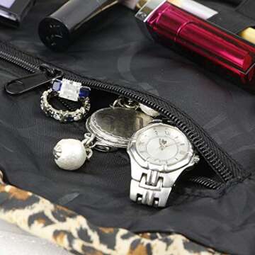 Lay-n-Go Cosmo Drawstring Makeup Bag - Stylish & Functional 22" Leopard Design