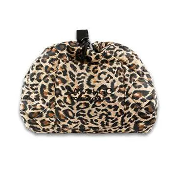 Portable Lay-n-Go Cosmo Makeup Bag for Travel - 22” Leopard