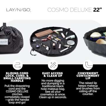 Portable Lay-n-Go Cosmo Makeup Bag for Travel - 22” Leopard