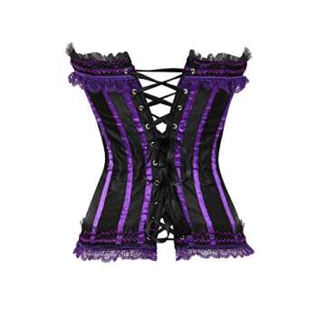 Plus Size Corsets for Women Black Bustier Lingerie for Halloween Costume Dress Purple Medium