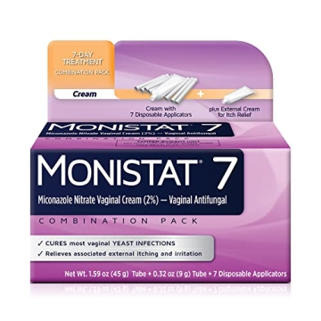 Monistat 7-Day Vaginal Cream - Effective Yeast Infection Treatment with Anti-Itch Cream & Applicator...