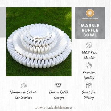 Elegant Handcrafted Marble Ruffle Bowl for Home Decor