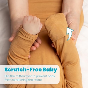 Soft Knotted Baby Gown with Hat and Mittens for Infants