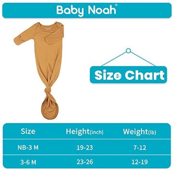 Soft Knotted Baby Gown with Hat and Mittens for Infants