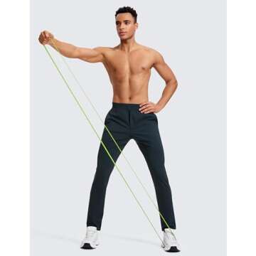 CRZ YOGA Mens 4-Way Stretch Comfy Athletic Pants 30'' - Track Hiking Golf Gym Workout Joggers Work Pants Sweatpants True Navy Large