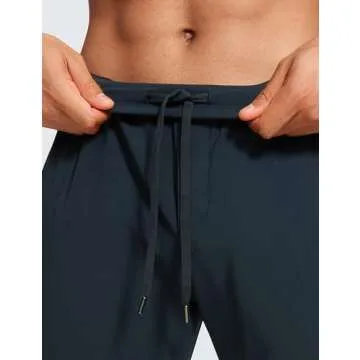 CRZ YOGA Mens 4-Way Stretch Comfy Athletic Pants 30'' - Track Hiking Golf Gym Workout Joggers Work Pants Sweatpants True Navy Large