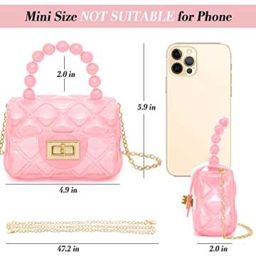 AUGUST 18 Little Girls Mini Jelly Purse Candy Color Transparent Small Crossbody Bag Cute Princess Ha...