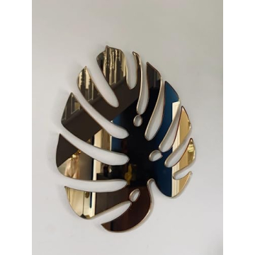 Custom Mirror Leaf, Personalized Mirrored Leaves Acrylic Mirror Leaf Wall Decor Mirrored Gold Monste...