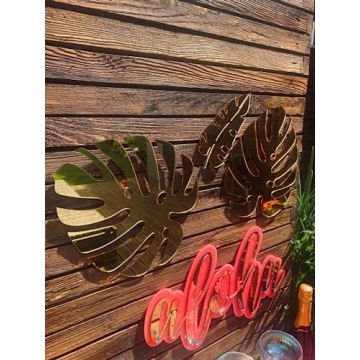 Custom Mirror Leaf Acrylic Signs for Stylish Decor