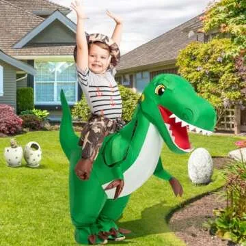 GOOSH Inflatable Dinosaur Costume Kids 48IN Halloween Blow up Costumes for Boys Girls Riding T Rex Air Costume for Party