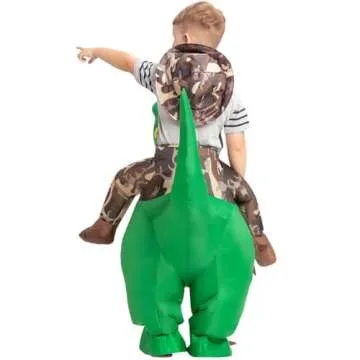 GOOSH Inflatable Dinosaur Costume Kids 48IN Halloween Blow up Costumes for Boys Girls Riding T Rex Air Costume for Party