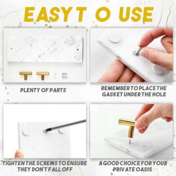 Tioncy 2 Pcs Marble Towel Holder Elegant Vanity Tray