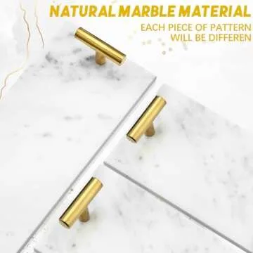 Tioncy 2 Pcs Marble Towel Holder Elegant Vanity Tray