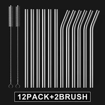 HeykirHome Reusable Glass Straws - 12 Pack Eco-Friendly