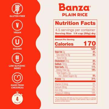 Banza Plain Rice - High Protein, Gluten Free, 7oz