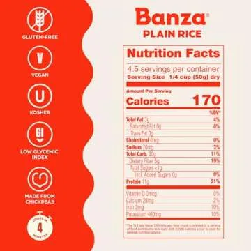 Banza Plain Rice - High Protein, Gluten Free, 7oz
