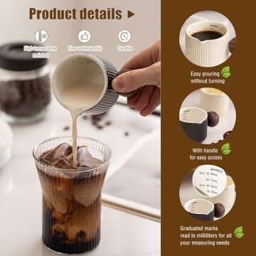 KEMORELA Ceramic Espresso Cups - 90ml for Pure Coffee Joy