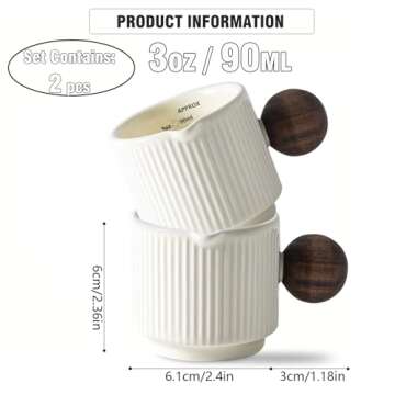 KEMORELA Ceramic Espresso Cups - 90ml for Pure Coffee Joy