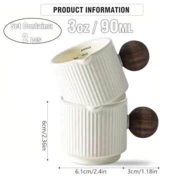 KEMORELA Ceramic Espresso Cups - 90ml for Pure Coffee Joy