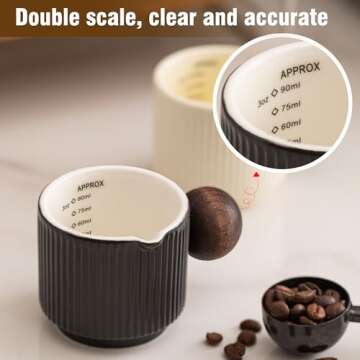 KEMORELA Ceramic Espresso Cups - 90ml for Pure Coffee Joy