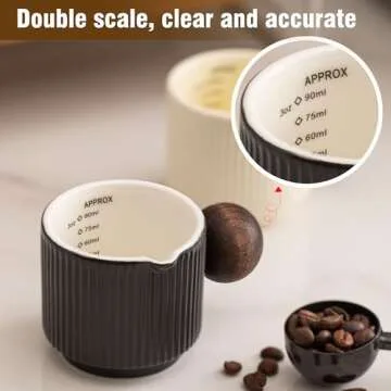 KEMORELA Ceramic Espresso Cups - 90ml for Pure Coffee Joy