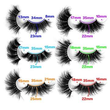 Mink Lashes Fluffy Eyelashes Dramatic Long Wispy Fake Eyelashes Thick 6 Styles Mixed Luxury Russian ...