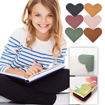 Leather Heart Bookmarks for Women and Kids by Wayzton