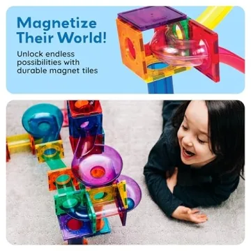 PicassoTiles Marble Run Maze Track for Kids STEM Fun