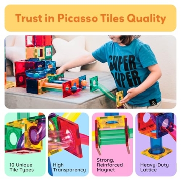 PicassoTiles Marble Run Maze Track for Kids STEM Fun